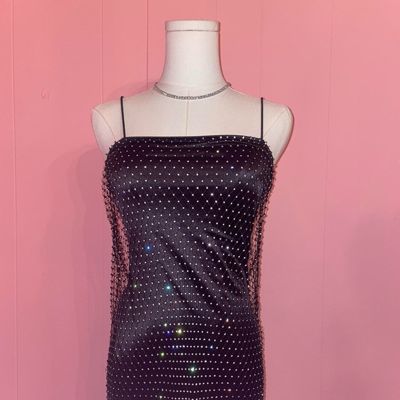 Bear Dance Black Beaded Mini Dress - Picture 4 of 7